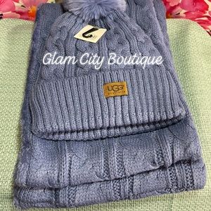 UGG Pom Pom Beanie & Scarf Set